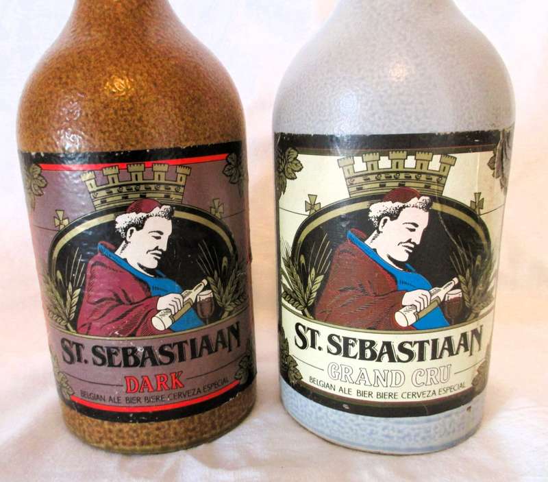 Vintage Ceramic St. Sebastiaan Belgian Tripel style beer brewed by Brouwerij Sterkens. As per photo.
