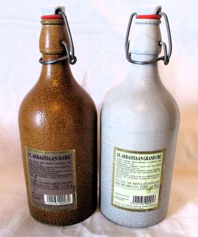 Vintage Ceramic St. Sebastiaan Belgian Tripel style beer brewed by Brouwerij Sterkens. As per photo.