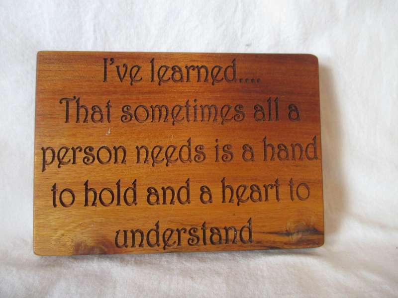SALE R25 - Solid Wood Burning Quote for wall hinging.  140x95 mm