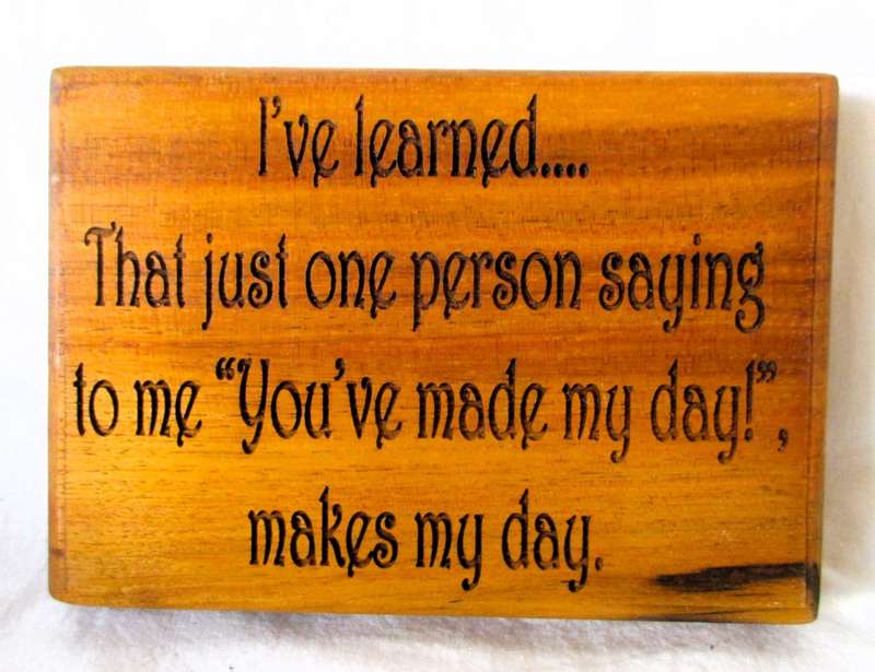 SALE R25 - Solid Wood Burning Quote for wall hinging.  140x95 mm