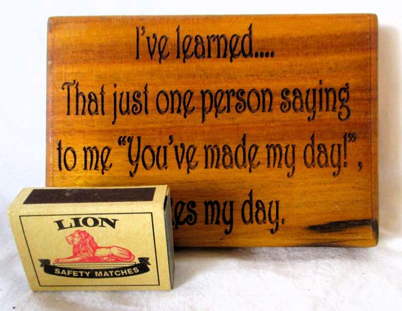 SALE R25 - Solid Wood Burning Quote for wall hinging.  140x95 mm