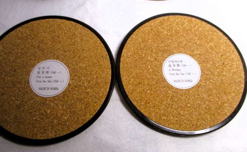 6 VINTAGE COASTERS KOREAN LIFE SCENES ARTIST YEON SEE HEE ENGLISH & KOREAN