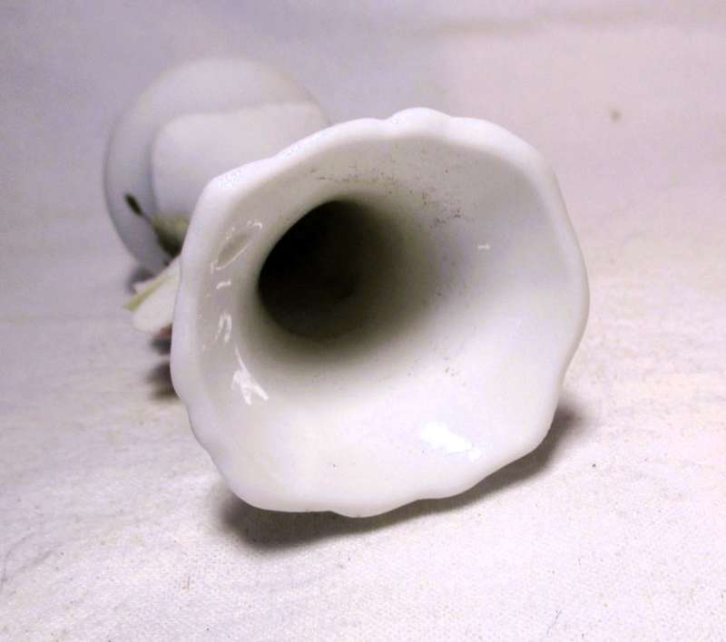 Two Vintage unglazed ceramic decor items. Delicate flowers on Vase and honey pot. Bilbao.