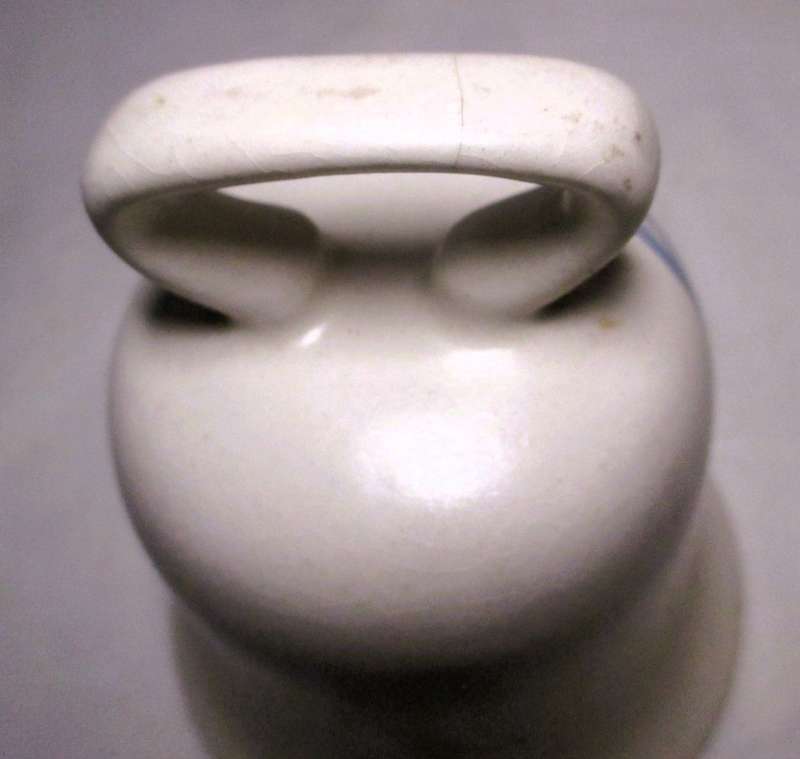 Vintage Delt Blue and White Bell. Small hairline crack on handle. 100mm high.