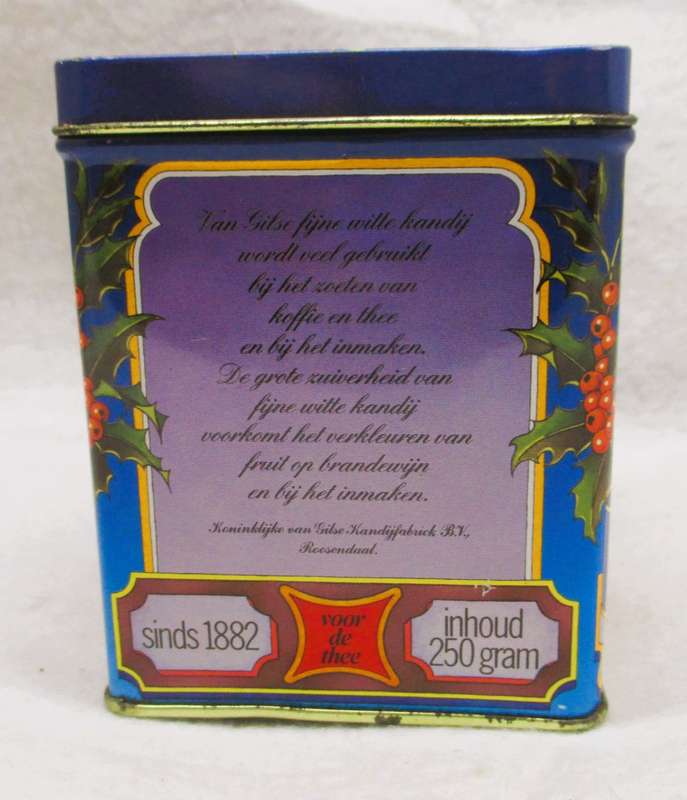 Since 1882 van Gilse FIJNE WITTE KANDIJ Tin with original candy. Collectable. 95x75x75mm. Not edible