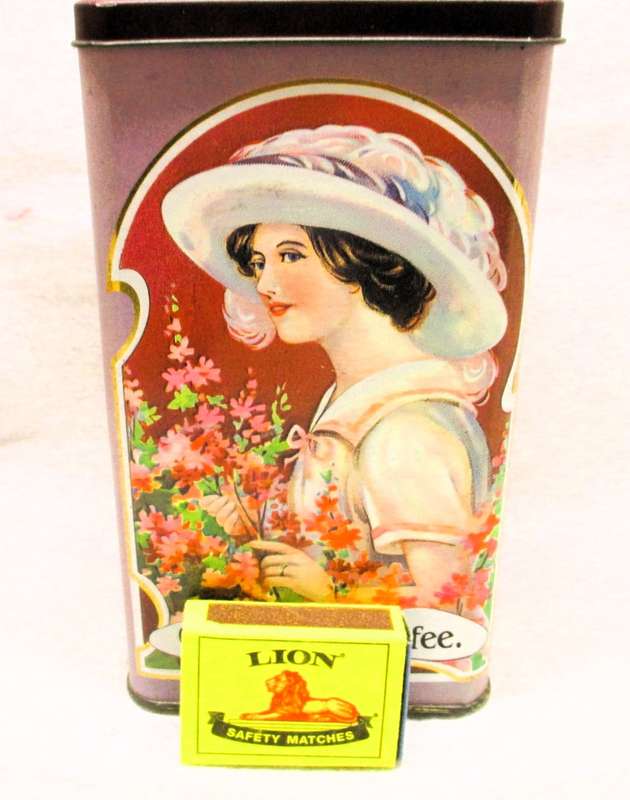 VINTAGE Beautiful Columbian Coffee tin 17 x 9 cm Collector Rare Rare 80s