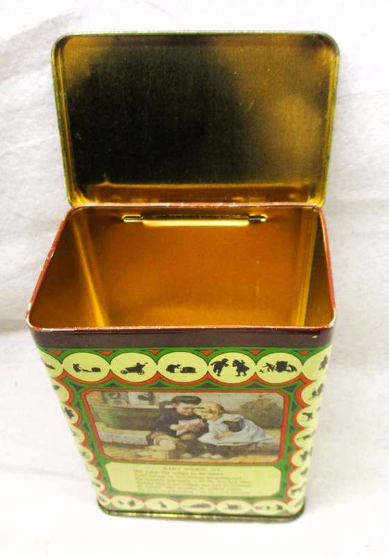 Vintage Dutch Ot and Sien tin, Nursery Rhyme Tin  Royco 170x120x80mm