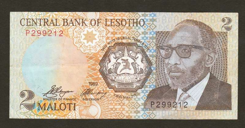 2 Maloti LESOTHO 1989 Banknote