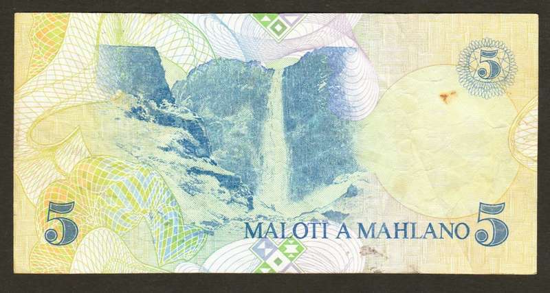 1989 Lesotho P10 5 Maloti Banknote