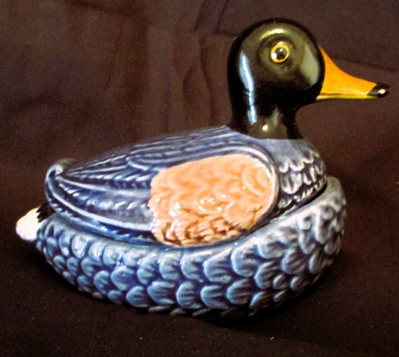 Mini Majolica Duck Tureent, Foie Gras Terrine, Ceramic,  100mm
