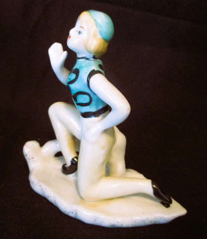 SALE R25 -Vintage small Boy Porcelain Figurine. Numbered