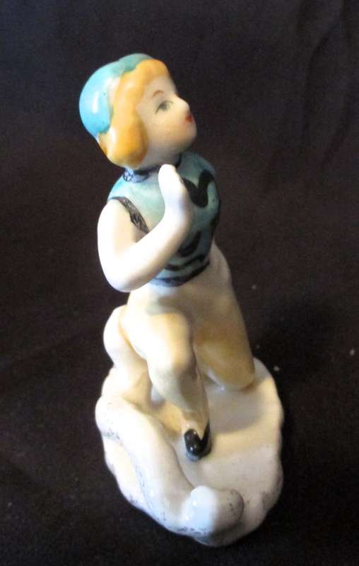 SALE R25 -Vintage small Boy Porcelain Figurine. Numbered