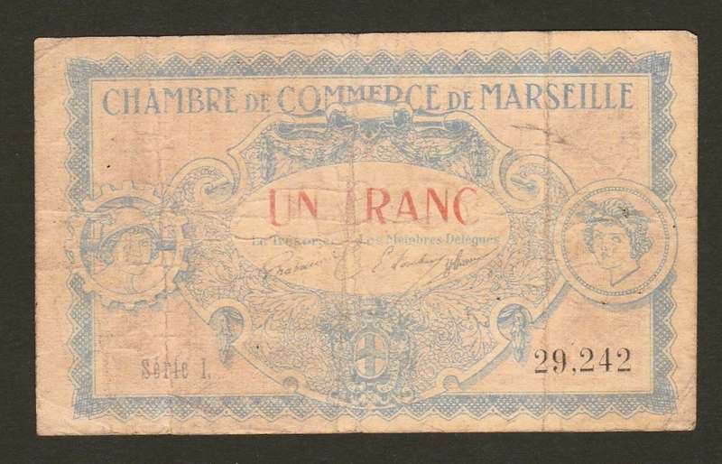 1 Franc FRANCE Marseille 1917  Bank Note