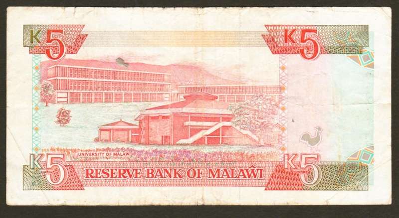 Malawi 5 Kwacha 1990 Bank Note