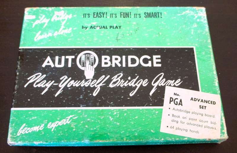 Vintage Complete 1950`s Autobridge Play-Yourself Card Game Set in box with cards and booklets.