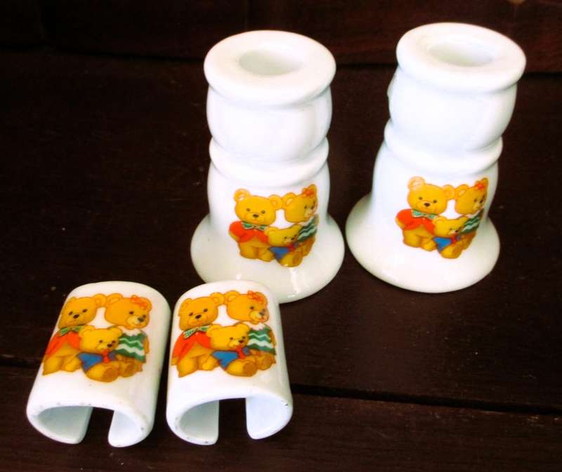 Teddy Bear Tea Set and dinner set - Porcelain. Parcial. As per photo.