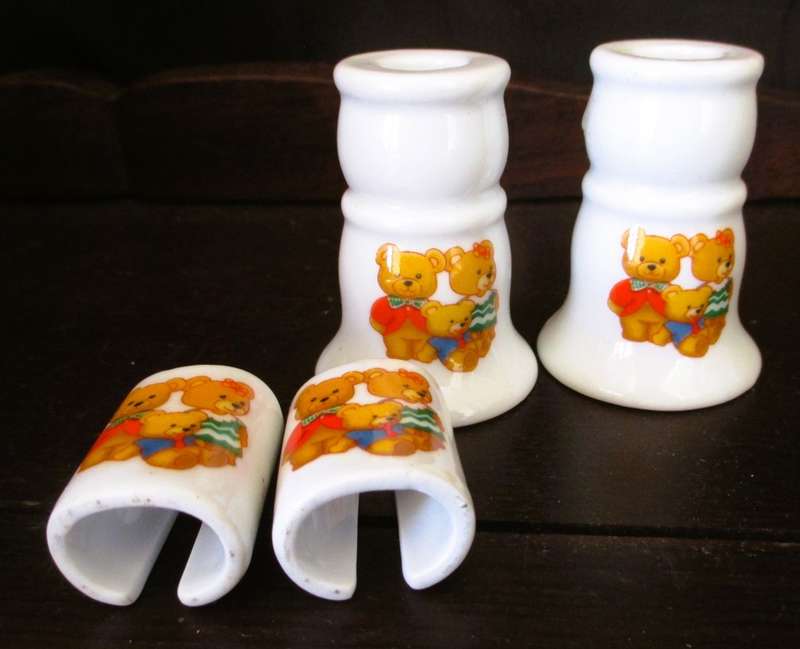 Teddy Bear Tea Set and dinner set - Porcelain. Parcial. As per photo.