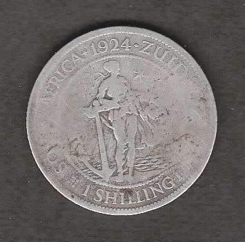 1924 Silver South Africa One shilling.