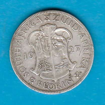 1927 South Africa Silver Two Shilling/ Florin. As per scan.