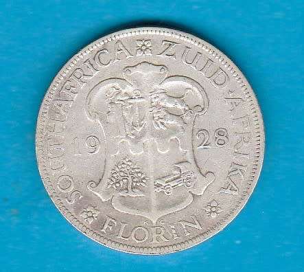 1928 South Africa Silver Two Shilling/ Florin. As per scan.