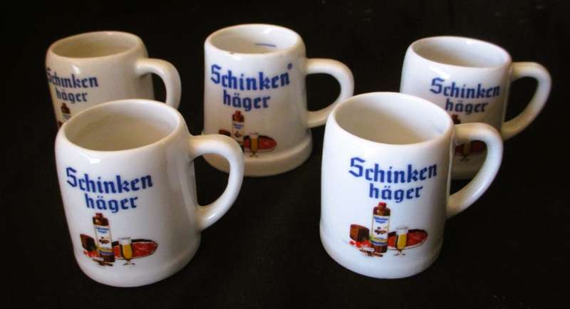 Lot of 5 Schnapps mini tankards.