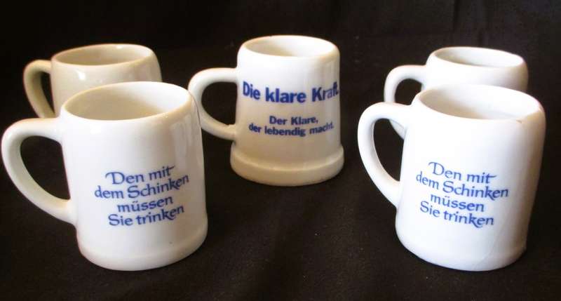 Lot of 5 Schnapps mini tankards.