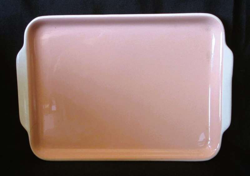 1950`s Villroy and Boch Soft pink Porcelain Toast tray. Marked Santos. 180x135mm
