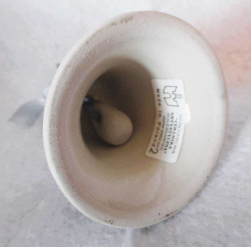 Vintage Lovely Polish Ceramic decorated Bell. 70mm. precious item.