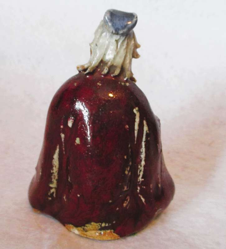 Vintage Chinese flambé glazed pottery figure,  early 20th century. Lots of caracter. 80mm high.