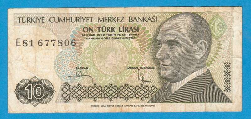 Türkei 10 Lira 1970 Bank Note