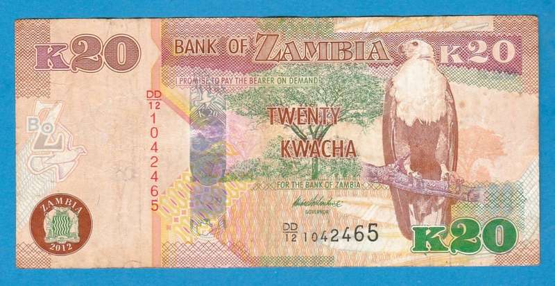 Zambia 20 Kwacha 2018 Bank Note