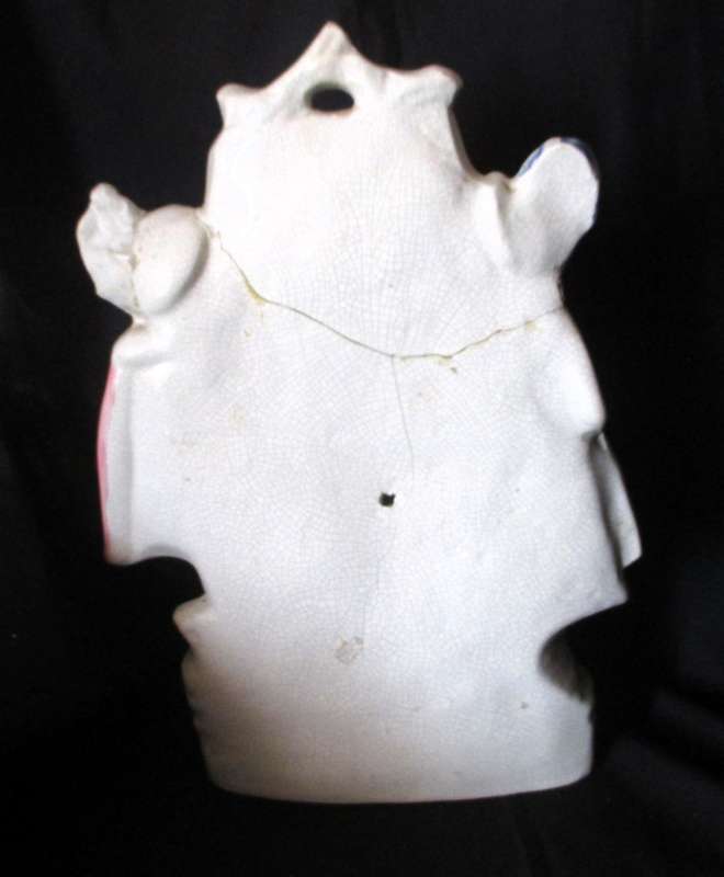 Antique Staffordshire Flatback Figure 2 Girls With A Clock, fruit Mantlepiece, Repaired 32x18cm