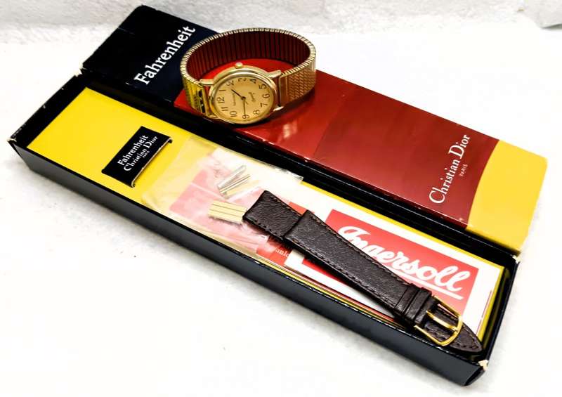 Vintage Christian Dior Fahrenheit Watch in original Box with extra parts.