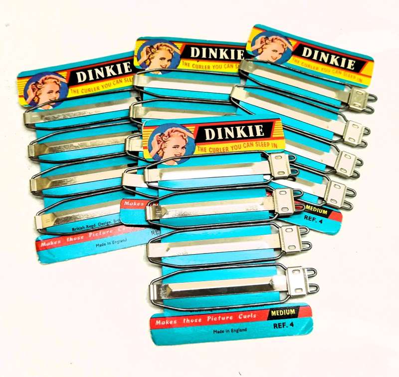 Vintage Dinkie Hair Curlers / Clips 4 packs.