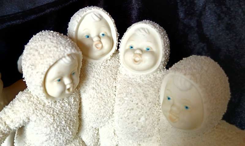 Department 56 Snowbabies Five Part Harmony Snowbabies and Dog Singing