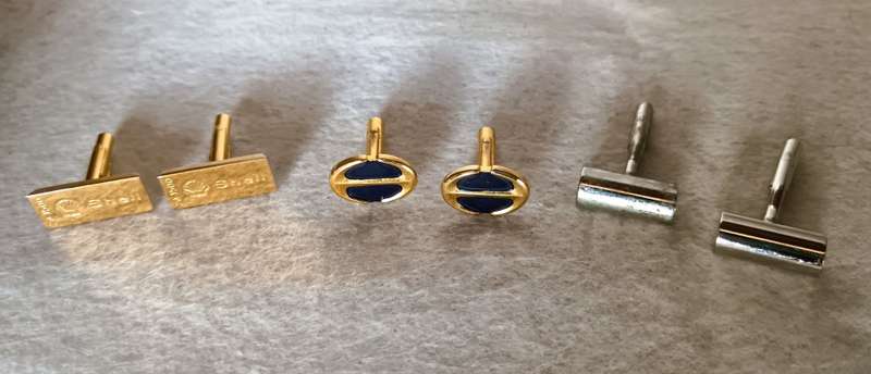 Lot of Vintage Shell cuff links and other memorabilia. As per photo.