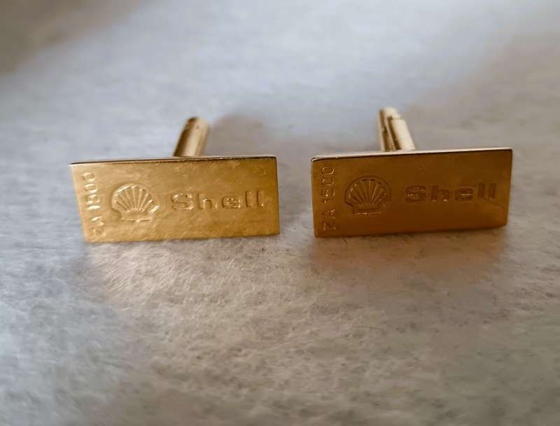 Lot of Vintage Shell cuff links and other memorabilia. As per photo.