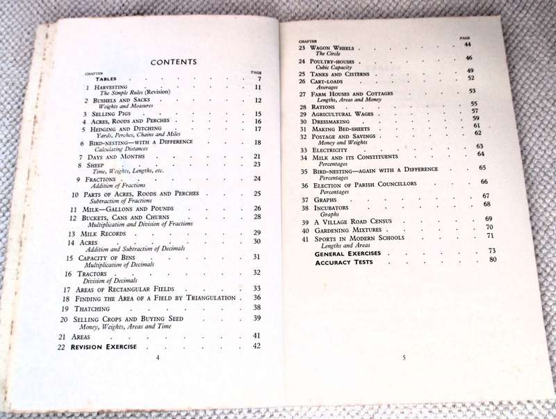 Rural arithmetic Book 1 Front Cover E. J. Stowe Longmans, 1949 p80. some foxing.
