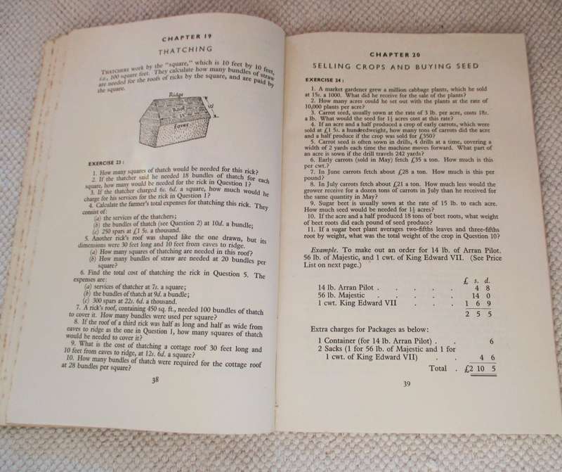 Rural arithmetic Book 1 Front Cover E. J. Stowe Longmans, 1949 p80. some foxing.