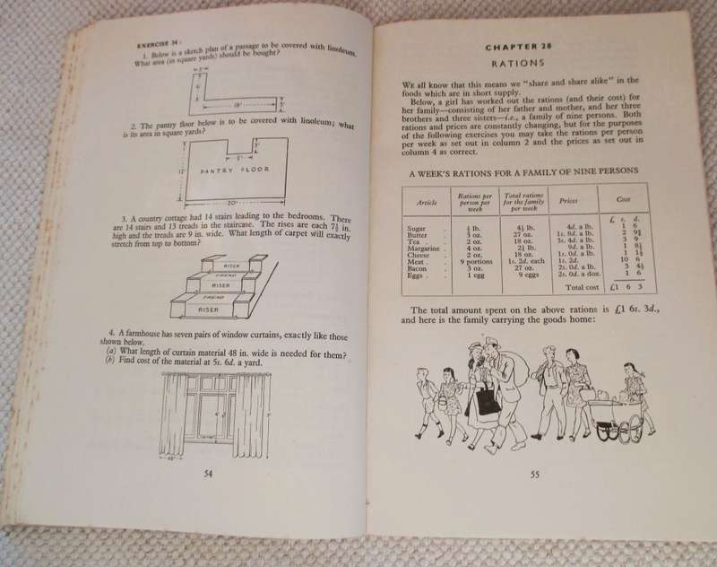 Rural arithmetic Book 1 Front Cover E. J. Stowe Longmans, 1949 p80. some foxing.