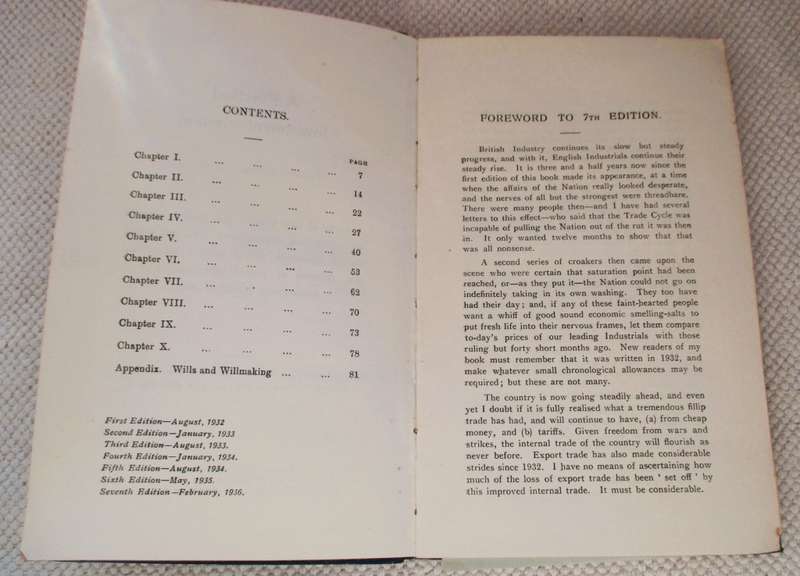 A Practical Investment System Appendix on Wills. W J Christopher 7th Edition 1936.