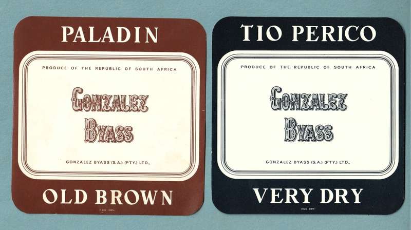 4 x Vintage Spirit Bottle Labels. Conzalez, Tio Perico, Christina, Paladin.