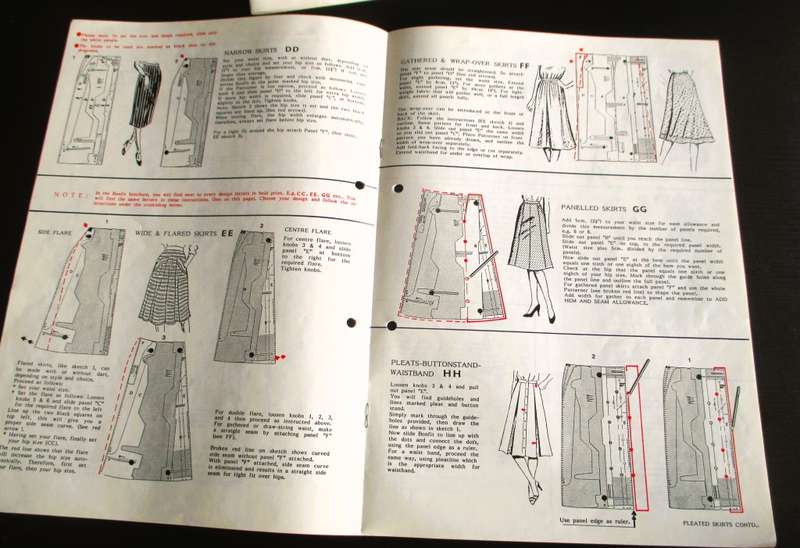 Vintage BONFIT Patterner, make 40 different designs of Skirts. Pattern with booklet, original box.
