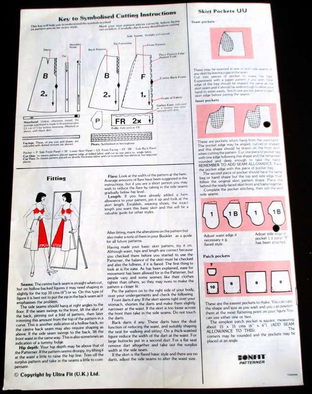 Vintage BONFIT Patterner, make 40 different designs of Skirts. Pattern with booklet, original box.
