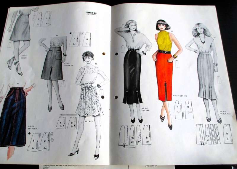 Vintage BONFIT Patterner, make 40 different designs of Skirts. Pattern with booklet, original box.