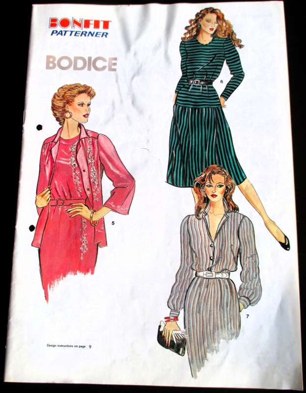 Vintage BONFIT Patterner, 45 different designs tops, dresses. Pattern with booklet, original box.