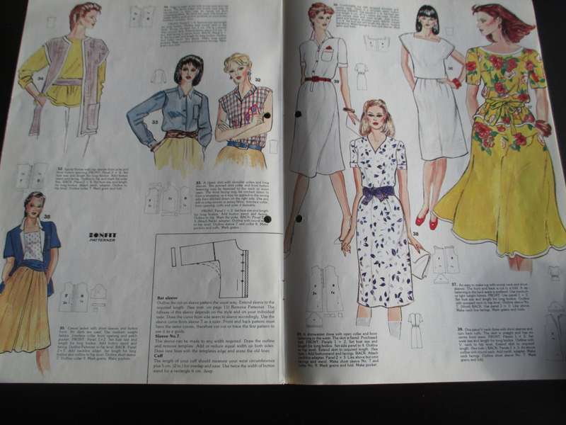 Vintage BONFIT Patterner, 45 different designs tops, dresses. Pattern with booklet, original box.