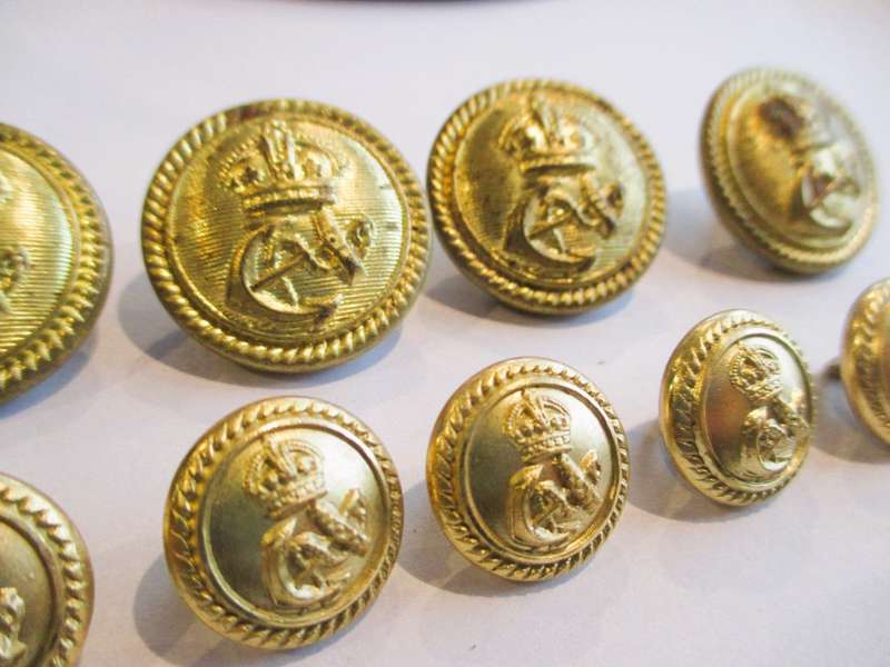 Lot of 9 South African Military uniform buttons, big and small
