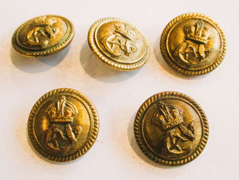 Lot of 5 South African Military uniform buttons