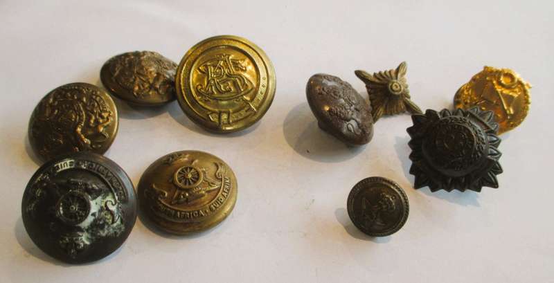 Mixed Lot of  South African Military uniform buttons and pips.